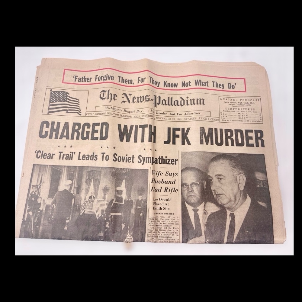 1963 The News Palladium Newspaper JFK Assassination Historic